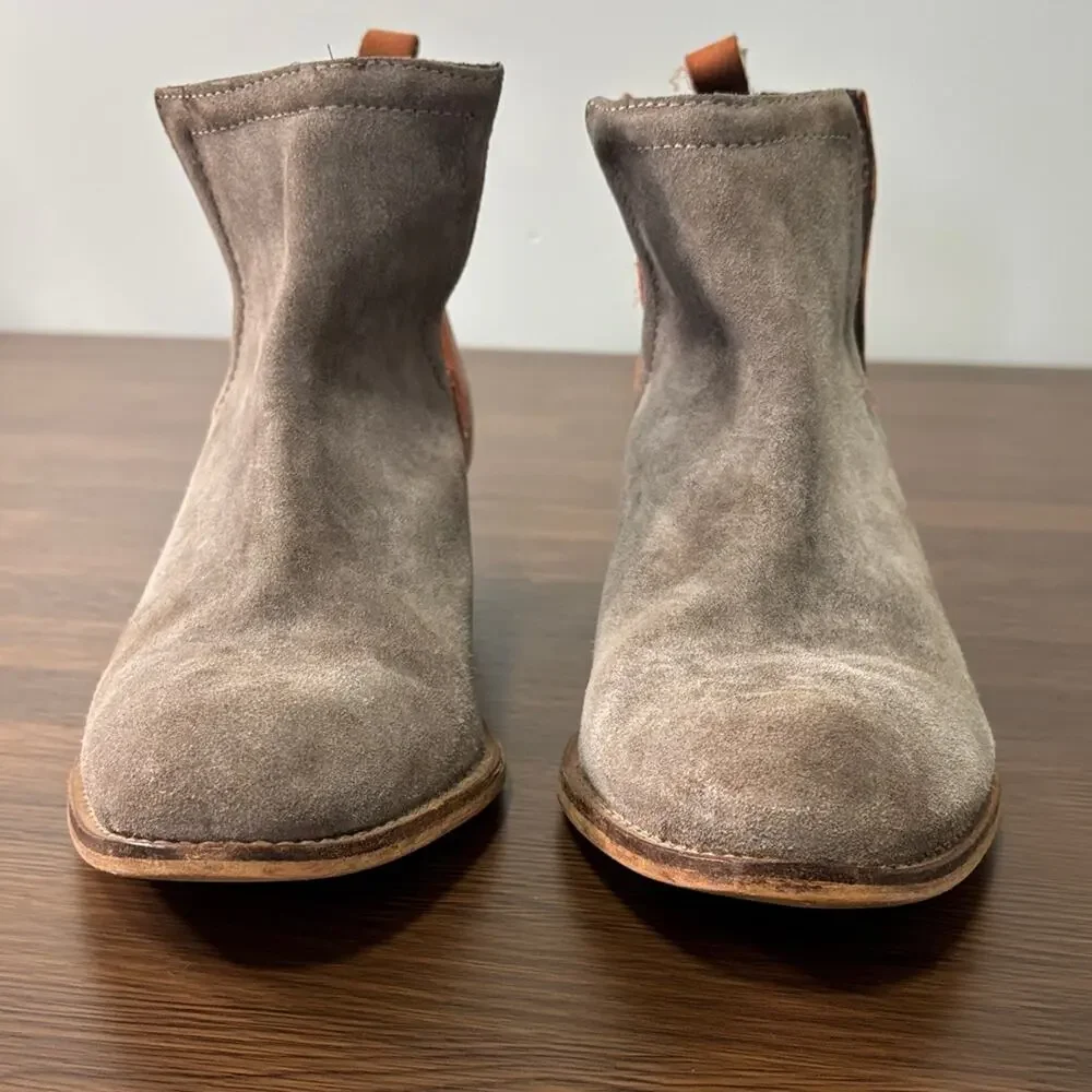DIBA True Women's Suede‎ Ankle Boots - Gray and Tan